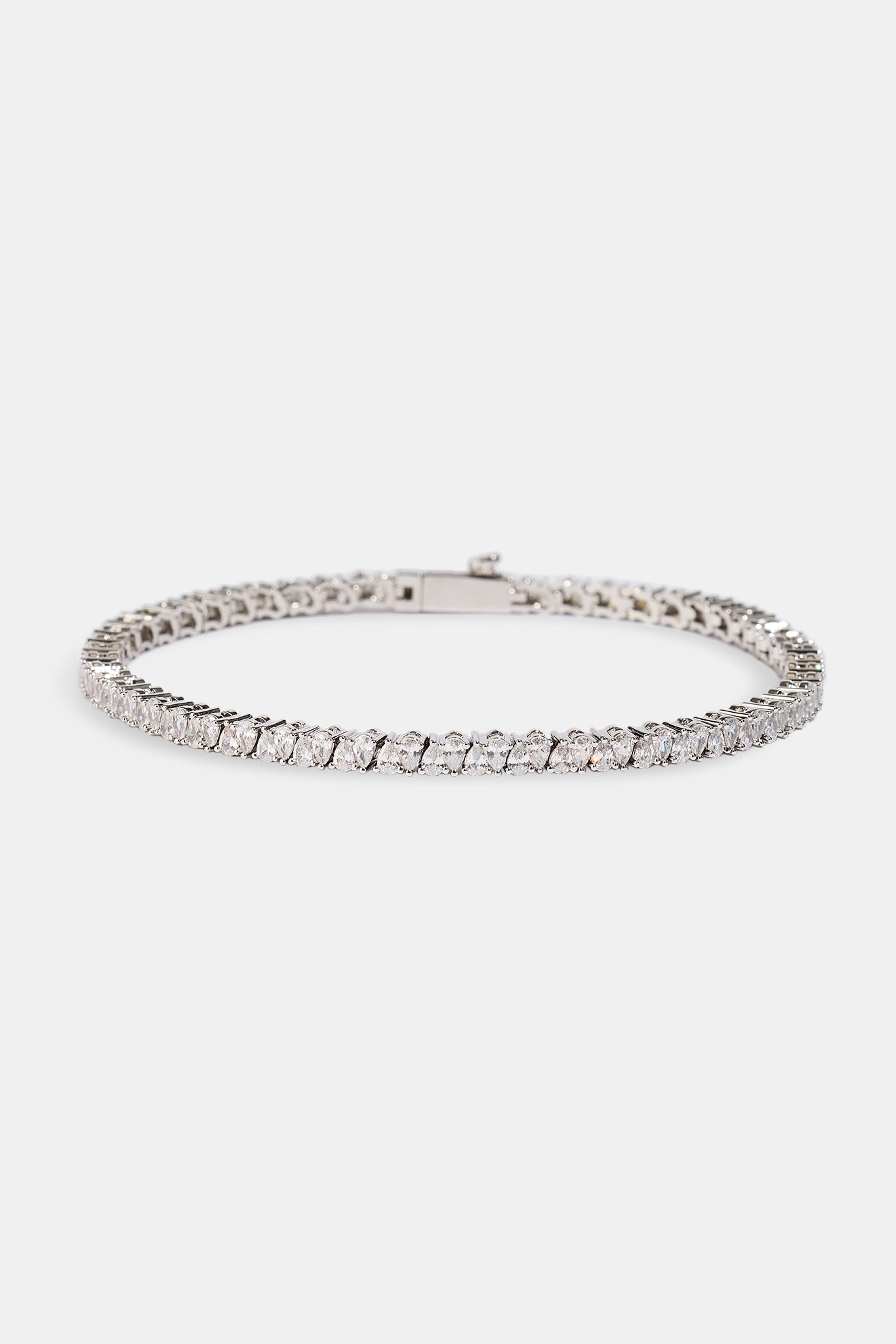 Pear Stone Tennis Bracelet - 3mm - White